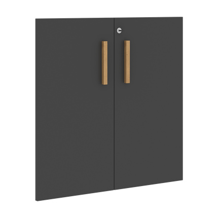 Двери для шкафов низкие с замком FORTA Черный ГрафитFLD 40-2(Z) (794х18х766) в Новосибирске - изображение