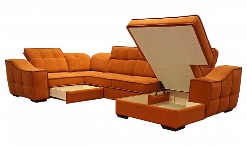 Угловой диван N-11-M (П1+ПС+УС+Д2+Д5+П1) в Новосибирске - изображение 1