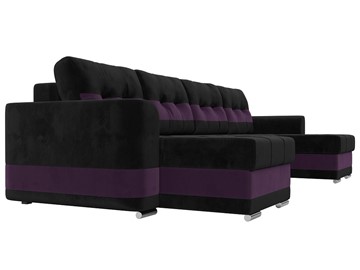 П-образный диван Честер, Черный/фиолетовый (велюр) в Новосибирске - предосмотр 2