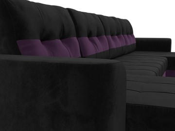 П-образный диван Честер, Черный/фиолетовый (велюр) в Новосибирске - предосмотр 3