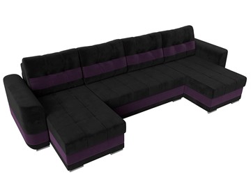П-образный диван Честер, Черный/фиолетовый (велюр) в Новосибирске - предосмотр 4