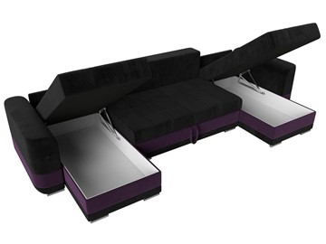 П-образный диван Честер, Черный/фиолетовый (велюр) в Новосибирске - предосмотр 5