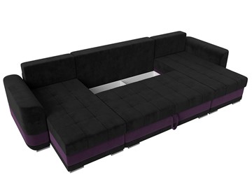 П-образный диван Честер, Черный/фиолетовый (велюр) в Новосибирске - предосмотр 6