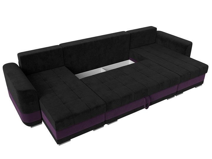 П-образный диван Честер, Черный/фиолетовый (велюр) в Новосибирске - изображение 6