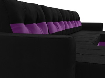 П-образный диван Честер, Черный/фиолетовый (вельвет) в Новосибирске - предосмотр 3