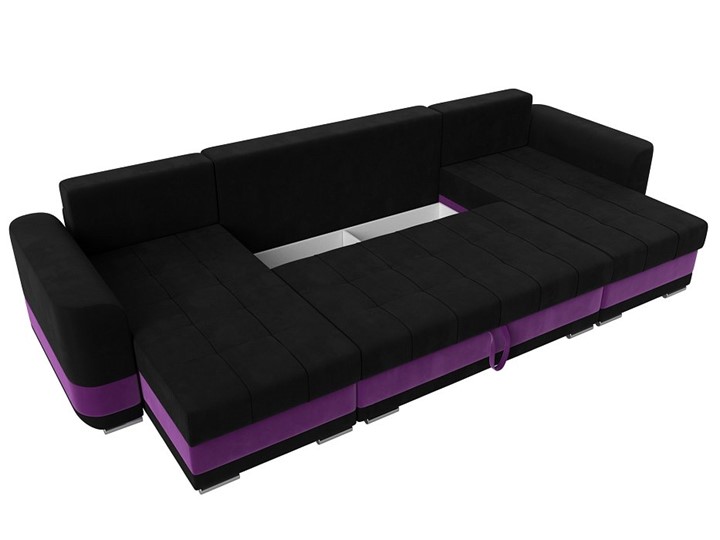 П-образный диван Честер, Черный/фиолетовый (вельвет) в Новосибирске - изображение 6