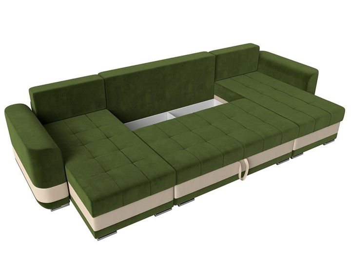 П-образный диван Честер, Зеленый/бежевый (вельвет/экокожа) в Новосибирске - изображение 6
