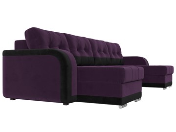 П-образный диван Марсель, Фиолетовый/черный (велюр) в Новосибирске - предосмотр 2