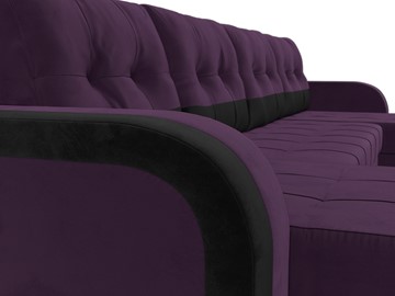 П-образный диван Марсель, Фиолетовый/черный (велюр) в Новосибирске - предосмотр 3