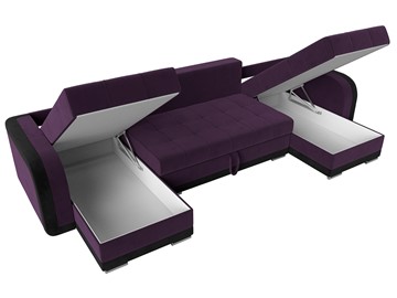 П-образный диван Марсель, Фиолетовый/черный (велюр) в Новосибирске - предосмотр 5