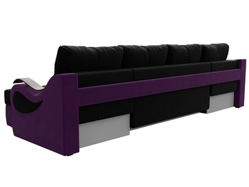П-образный диван Меркурий П, Черный/фиолетовый (вельвет) в Новосибирске - предосмотр 7