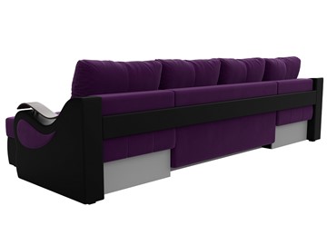 П-образный диван Меркурий П, Фиолетовый/черный (вельвет/экокожа) в Новосибирске - предосмотр 7