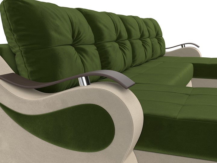 П-образный диван Меркурий П, Зеленый/бежевый (вельвет) в Новосибирске - изображение 3