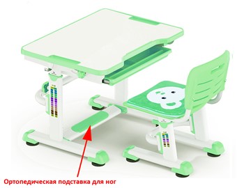 Растущий стол и стул Mealux BD-08 Teddy, green, зеленая в Новосибирске - предосмотр