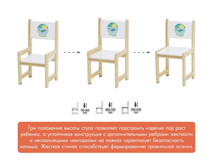 Комплект растущей детской мебели POLINI Kids ECO 400 SM 68Х55 Белый / Натуральный в Новосибирске - изображение 8