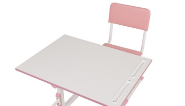Комплект детской мебели POLINI Kids Растущая парта-трансформер М1 и стул регулируемый L Белый-розовый в Новосибирске - предосмотр 8