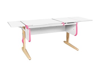 Растущий стол Дэми 1/75-40 (СУТ.25) + Polka_b 1/550 (2 шт.) белый/бежевый/розовый в Новосибирске