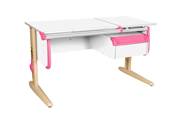 Растущий стол 1/75-40 (СУТ.25) + Tumba 1 Белый/Бежевый/розовый в Новосибирске - изображение