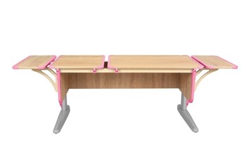 Детский стол-трансформер 4/75-40 (СУТ.42)  + Polka_b 4/550 (2 шт) Дуб сонома/серый/розовый в Новосибирске