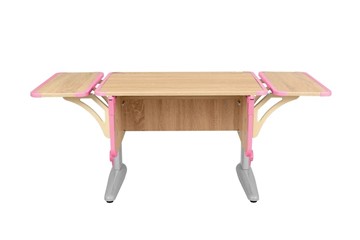 Детский стол-трансформер 4/75 (СУТ.41) + Polka_b 4/550 (2 шт) Дуб сонома/серый/розовый в Новосибирске