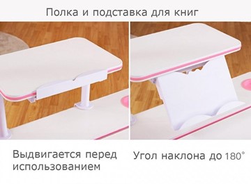 Растущая парта + стул Комплект Mealux EVO Evo-30 PN (арт. Evo-30 PN + Y-508 KP), серый, розовый в Новосибирске - предосмотр 3